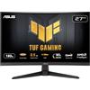 ASUS TUF Gaming VG27WQ3B Monitor Curvo 27, Quad HD VA (2560x1440), 0,5 ms (GTG), 180Hz, Tecnologia Extreme Low Motion Blur, FreeSync, 90% DCI-P3, Nero