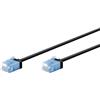 goobay Cavo patch CAT 6A slim/ultra flessibile RJ45 CAT 6A U/UTP CU/Cavo Ethernet sottile con connettori corti/LSZH da 10 Gbps, protezione antipiega/nero, 15 m / 74242