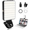 AiQInu Luce per Video 128 LED, 3 modalità di luce video, batterie integrate da 2000Mah, CRI 95+, luce selfie telefono a morsetto, luce per videoconferenza per iPhone, iPad, laptop