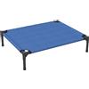 PawHut Cuccia Lettino per Cani Rialzato Pieghevole per Interno ed Esterno in Metallo e Tessuto Oxford, 76x61x18 cm, Blu