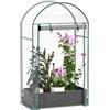 Outsunny Serra per Orto in Acciaio e Plastica con Sacca in PE impermeabile e Porta Avvolgibile, 89x50x152 cm, Trasparente|Aosom