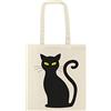 My Custom Style Borsa Shopper Cotone 140g Beige#Simboli-Gatto Nero# Manici 70