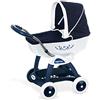 Smoby - Carrozzina Baby Blu, 7600251181, 1.5+ Anni, con Cappottina Reclinabile