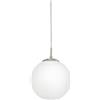 Eglo Lampada a sospensione Rondo, lampada a sospensione a uno punto luce, lampada a sospensione in acciaio, nichel opaco, bianco opaco opalino, E27, diametro 30 cm