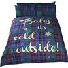 Rapport Home Natale Tartan a Quadretti, Copripiumino e 2 federe Set di Biancheria da Letto Matrimoniale, Colore: Blu