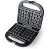 Progress EK5852P Macchina per Waffle doppia - Macchina per dessert elettrica, piastre da cucina antiaderenti, Ferro per waffles belga/americane, controllo automatico della temperatura, 750W