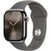 APPLE WATCH SERIES 10 SERIE 10 GPS + CELLULAR 42MM CASSA IN TITANIO CON STONE GREY SPORT BAND - S/M