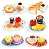 YAJIMAOY Cibo in Miniatura per Bambole, Miniatura Cibo e Bevande Miniatura, Alimenti in Miniatura, Mini Cibo Set, 1:12 Accessori da Cucina in Miniatura con Colazione in Miniatura Pane Uova Caffè Toast (A)