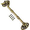 tooloflife BETOOL - Chiavistello a gancio e occhiello, in ottone anticato, per cancelli, porte e finestre, ottone