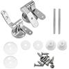 Funklu Coppia Cerniere Tavoletta WC in Lega, Kit di Ricambio per Sedile WC, Cerniere Copriwater Soft Close, Kit di Ricambio Universale per Sedili WC, Cerniere per WC di Ricambio per WC con Bulloni e Dadi