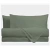 L'Emporio Casa Set Lenzuola Flanella Letto Matrimoniale 100% Caldo Cotone sopra 240x290 + sotto Angoli 160 a180x195 a 200 + 2 Federe 50x80 (Verdone)