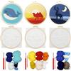 Allazone Punch Needle Kit Ricamo Starter Kit, 3 Pz Kit Completo per Ricamo con Motivo e Lstruzioni, Set da Ricamo per Principianti e Adulti (Animali)