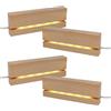 JOJOCY Base in legno per esposizione con luci LED, colore caldo, rettangolare, illuminata, supporto lastra acrilico 3 mm, vetro resina artistica giallo