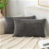 EMEMA Fodere Cuscini 30x50 in Velluto a Coste Decorative Grigio Scuro | Confezione da 2 Federe Morbido Copricuscini Cuscino Moderne Comodo Robusto per Camera da Divano Letto