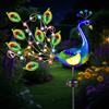 IWTBNOA Luci Solari da Giardino Pavone, Pavone Solare Luci di Palo Metallo, Esterni Impermeabili Lampada Percorso, IP65 Esterni Impermeabili Lampada Percorso per Patio, Decorazioni da Giardino
