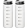 Disnace 2 Barattoli Portaspezie Vetro,Borosilicato per Spezie,Barattoli per Spezie con Coperchio Girevole,Barattoli Spezie per Cucina,Contenitori Spezie per Cucina (300ml)