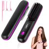LYPPUL Spazzola Lisciante per Capelli, Piastra Capelli Senza Fili, Spazzola Lisciante Ricaricabile Piastra Portatile Mini Capelli da Viaggio con Display LCD 3 Temperature per Capelli Lisci, Ricci e Mossi