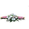 DRW Centro Fiori Artificiali Cimitero, Santi, Anniversari Allungato Tonalità Salmone e Bianco 120 cm Lunghezza x 50 cm Larghezza x 30 cm Altezza
