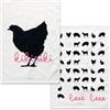 Happy Friday HappyFriday Strofinaccio da cucina bianco Kikiriki multicolore, 70 x 50 cm (2 pezzi)