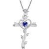starchenie Collana Croce da Donna Argento 925 con Zirconi Cuore Rose Eterna Regalo per Le Mamma