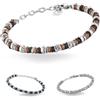 inSCINTILLE Bracciale Uomo Acciaio Rondelle e Bulloni, Regolabile 18-22 cm, Confezione Regalo Inclusa, Braccialetto Acciaio Inox, Bracciali Uomo