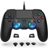 AriKroii Controller per PS5【per PS5Pro/PS5/PS5Slim】PC/Steam/ps5 Controller cablato con funzione latency-free/macro/funzione giroscopio a vibrazione doppia/funzione giroscopio a fuoco continuo turbo a 6 assi