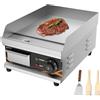 DULNICE griglia elettrica commerciale 28cm da banco in acciaio inox bistecchiera elettrica Flat Top Grill Bacon Fryer Steak Plate 1700W addensato BBQ Teppanyaki griglia elettrica
