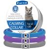 Wisebom 3 Pcs Collare Calmante per Gatti, Naturale Collari Calmanti ai Feromoni, Impermeabile Regolabile Anti-ansia Collari, Rilievo Ansia Collarino per Gatto di Taglia Piccola, Media e Grande, 38cm