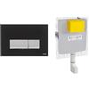 FLUIDMASTER Placca Magnus in vetro nero+ Modulo cassetta da incasso per wc a pavimento up 199 codice prod: P54-0001-0250 T02-0130-0250