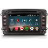Erisin 7 Pollici 8-Core 4GB+64GB Android 14 Autoradio Bluetooth GPS Navigatore per Mercedes Classe A/C/G/CLK W209 W203 Viano Vito W463 CarPlay Android Auto WiFi DSP DAB+ USB FM RDS CD DVD OBD2 Canbus