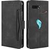 HualuBro Cover per ASUS ROG Phone 2 ZS660KL, Flip Cover a Libro in Premium PU Pelle Magnetica Antiurto Case Portafoglio Custodia per ASUS ROG Phone 2 / II ZS660KL Cover - Nero
