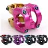 CYSKY Attacco Manubrio MTB 31,8 35mm 0 Gradi Attacco Manubrio Corto 1 1/4 Pollice per Bici da Corsa, Gravel, MTB, Downhill, BMX (Nero & Rosso)