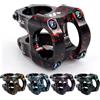 CYSKY 31,8 Attacco Manubrio Bici 35 mm Attacco Manubrio Corto MTB Riser Ultra-Leggero in Lega di Alluminio CNC 35 mm Morsetto Manubrio per Bici da Corsa, Gravel, MTB, DH, BMX, Città (Nero+Rosso)