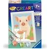 Ravensburger-Maiale CreArt 23989-Dipingere con i Numeri, Soggetto: Maialino della casa, a Partire dai 7 Anni in su, 23989