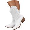 tinbarry Stivali da cowboy da donna stivaletti in pelle scamosciata stivali western alti alla caviglia stivali a punta con tacco basso stivali mezze lunghezze in pelle scamosciata traforata scarpe da donna