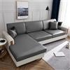 OKJK Coprisedile per Divano Elastico, Copri Cuscini per Divano in Tessuto con Tecnologia in Similpelle Impermeabile, Copridivano indossabili AntiGraffio (Dark Gray,Size 1)
