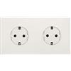 SIMON - Kit due prese da incasso Clean Schuko bianco, serie Simon 270, 250 V, 16 A, spina a parete piatta e sottile, facile da installare, include telaio, coperchio e meccanismo, colore bianco