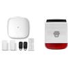 Chuango LTE-400 - Allarme domestico senza fili con sirena - Sistema di sicurezza domestica & SPS-260 Sirena solare wireless - Allarme antifurto con luce stroboscopica lampeggiante rossa