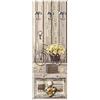 Lupia Appendiabiti Da Parete in Legno 3 Ganci + 2 Portaborse Yellow Roses 49 X139 Cm