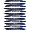 Pentel N75W marcatore permanente doppia punta blu 12 pz