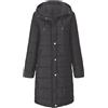 Generic Piumini da donna con cappuccio - Parka da donna impermeabile tinta unita con coulisse giacca trapuntata da donna taglie forti a maniche lunghe da donna piumino invernale caldo grosso cardigan con