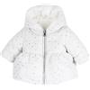 Chicco Cappotto reversibile pelliccetta piumino bambina 15 mesi 80 cm color bianco pois argento