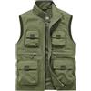 Generic Gilet da uomo Outdoor Traspirante Impermeabile Techwear US Tactical Work Giacca Senza Maniche Escursionismo Pesca Cargo Vest, Verde, L