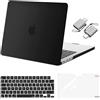 MOSISO Custodia Compatibile con MacBook Pro 14 Cover M4 M3 M2 M1 Chip 2025-2021 A3112 A3185 A3401 A2918 A2992 A2779 A2442, per MacBook Pro 14,2 Case&Copritastiera&Pellicola&Tipo C, Nero