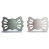 FRIGG Lucky Confezione da 2 ciucci | Ciuccio in silicone | Senza BPA | Prodotto in Danimarca | Ciuccio simmetrico | Sage/Silver Gray (Taglia 2 (6-18 Mesi))
