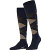 Burlington Edinburgh M Kh lana al ginocchio fantasia 1 paio, Calzini lunghi Uomo, Blu Marine 6121, 40-46
