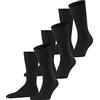 FALKE Airport Multipack M So lana cotone tinta unita confezione di 3 paia, Calzini Uomo, Nero Black 3000, 41-42