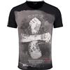 KEY LARGO No Doubt Round T-Shirt, Nero (1100), S Uomo