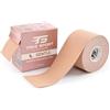 TS TAKE SPORT Kinesio GENTLE - Face Taping Viso, Kinesio Tape Viso Rughe, Tape Viso, Face Tape, Face Tape Viso Lifting, Taping Viso, 1 Rotolo 5x5m, Cotone Elastico 95%, Beige (Color Pelle)