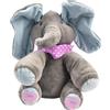 YYZGGLING Elefante elettrico di peluche Elefante Peek-a-boo con occhi coperti di musica Piccolo elefante che canta Giocattoli di peluche animale (3) (4071)